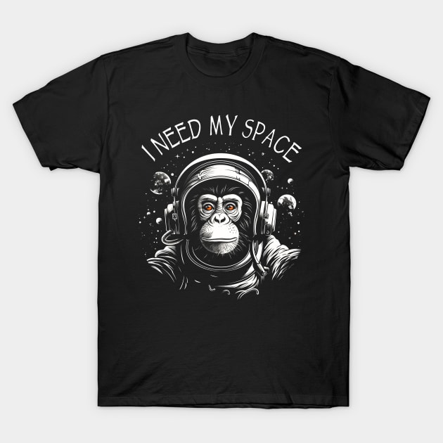 Space Monkey Ape Chimp Astronaut T-Shirt by Tshirt Samurai